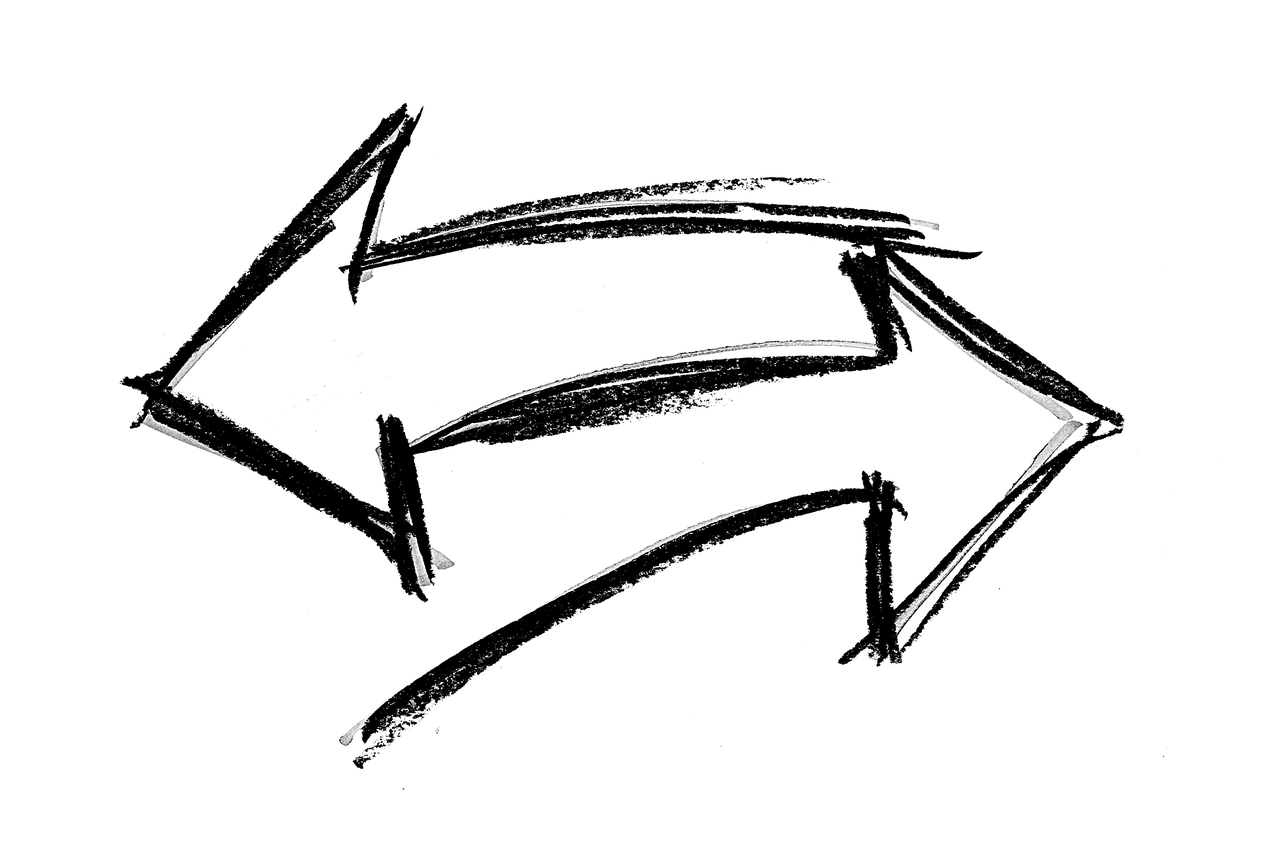 Entgegengesetzte Pfeile